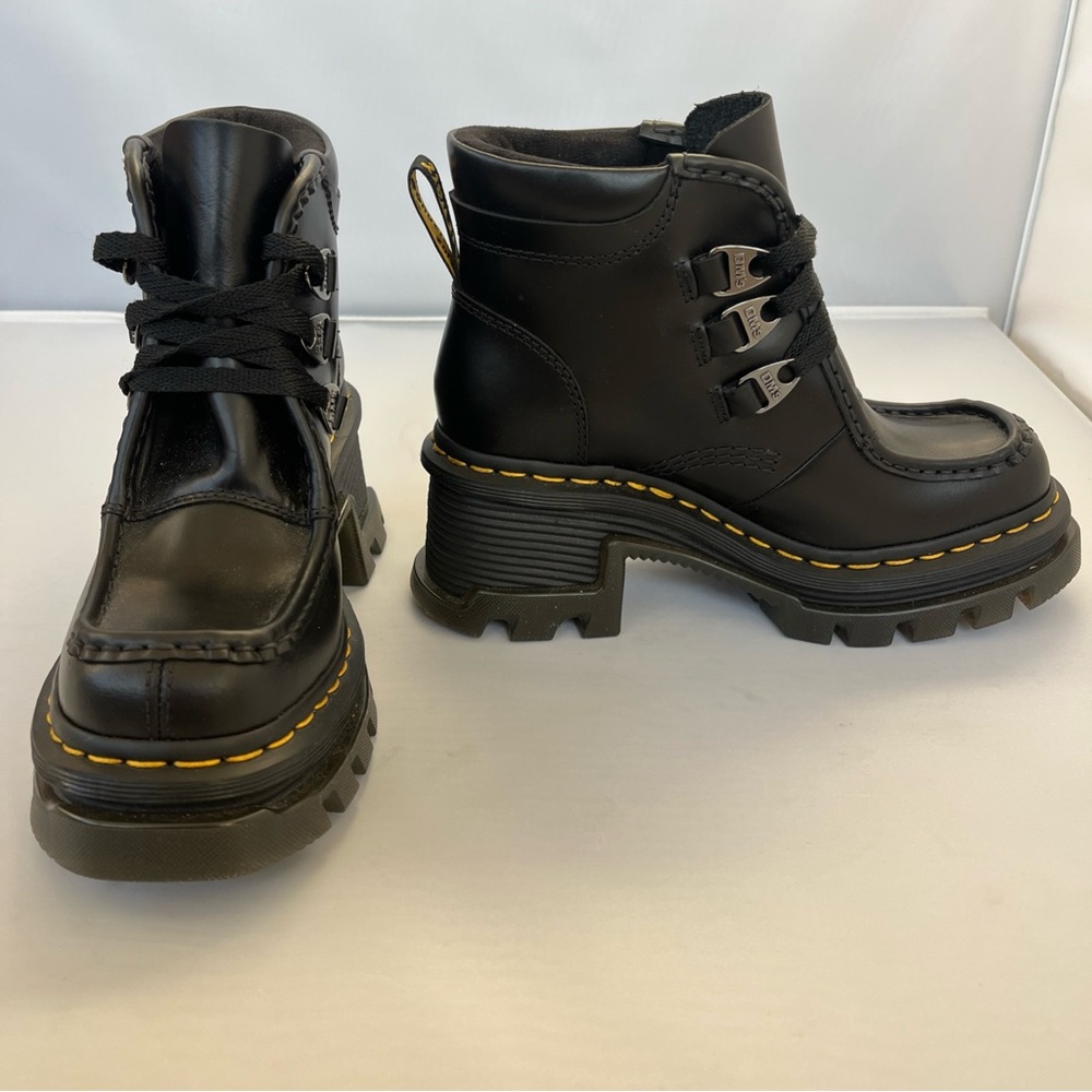 Dr Martens Air Wair Corran 3-Eye Atlas Leather Heeled Boots Size 6 - Picture 3 of 10